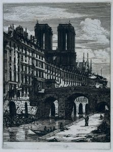 Lille bro over Seinen i Paris Den Lille Bro Etchings on Paris (serietitel) af Charles Meryon