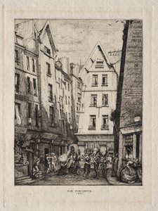 Pirouette Street, nær markederne, Paris af Charles Meryon