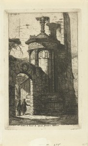 Port ved indgangen til det franske kapucinerkloster i Athen Entrée du convent des Capucins Francais a Athenes (titel på objektet) af Charles Meryon