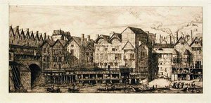 Porten til Cité mod slutningen af det 17. århundrede, Paris af Charles Meryon