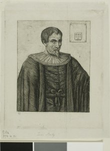 Portræt af Jean Besly, historiker af Charles Meryon