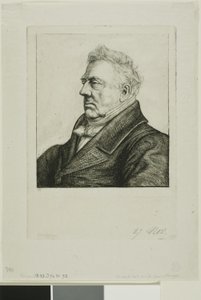 Portræt af Louis Jacques Marie Bizeul, den bretonske arkæolog af Charles Meryon