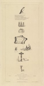 Rebus: Béranger var ikke rigtig stærk, for han havde aldrig nøglen til markerne, 1863. af Charles Meryon