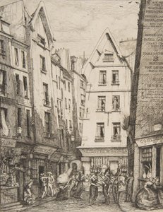 Rue Pirouette i Les Halles Rue Pirouette i Les Halles, Paris, efter Laurence, 1860. af Charles Meryon