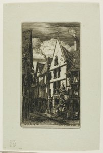 Rue des Toiles, Bourges af Charles Meryon