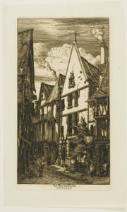 Rue des Toiles, Bourges af Charles Meryon