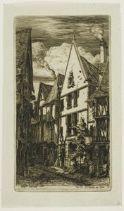 Rue des Toiles, Bourges af Charles Meryon