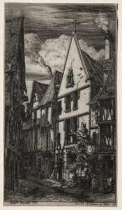 Rue des Toiles, Bourges af Charles Meryon