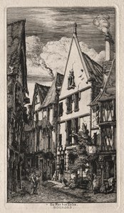 Rue des Toiles, Bourges af Charles Meryon