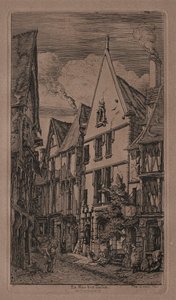 Rue des Toiles, Bourges af Charles Meryon