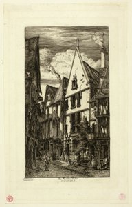 Rue des Toiles, Bourges af Charles Meryon