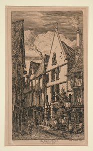 Lærredernes gade, ? Bourges af Charles Meryon