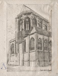 Apsis af kirken St. Martin-sur-Renelle af Charles Meryon