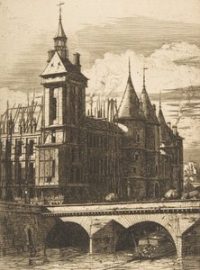 Klokketårnet, Paris, 1852. af Charles Meryon