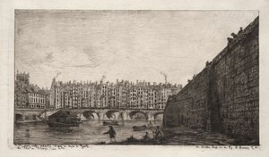 Exchange Bridge, Paris, omkring 1784 af Charles Meryon