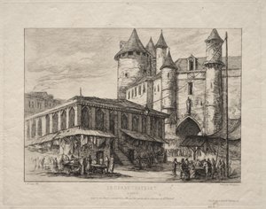 The Grand Châtelet, Paris, omkring 1780 af Charles Meryon