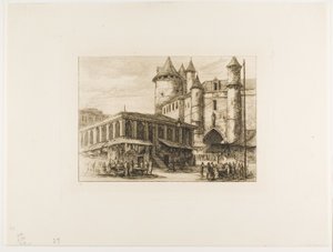 The Grand Châtelet, Paris, ca. 1780, efter en tidligere tegning af Charles Meryon