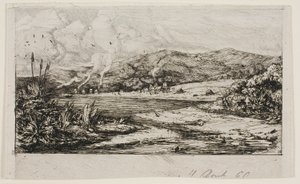 Den lille franske koloni ved Akaroa, 1845 af Charles Meryon