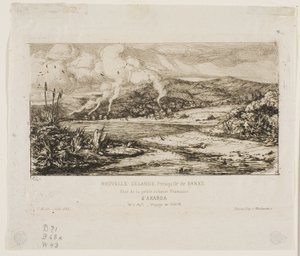 Den lille franske koloni ved Akaroa, 1845 af Charles Meryon