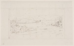 Den lille franske koloni i Akaroa, 1845 af Charles Meryon