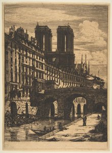Petit Pont, Paris af Charles Meryon