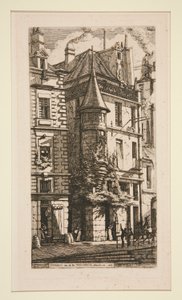 Tourelle, Rue de la Tixeranderie (Hus med et tårn, rue de la Tixeranderie) af Charles Meryon