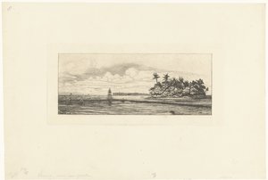 Fiskere ved Wallis-øerne i Stillehavet Oceanie: Ilots a Uvea (Valais) peche aux palmes af Charles Meryon
