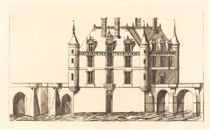 Chateau de Chenonceau, 1. plade (The Chateau of Chenonceau, 1. plade) af Charles Meryon after Jacques Androuet Ducerceau I