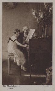 Musiktimen (farve litho) af Charles Meunier
