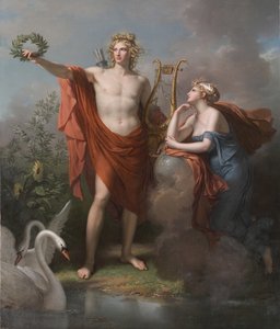 Apollo, gud for lys, veltalenhed, poesi og kunst med Urania, Astronomimuse, 1789