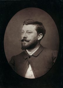 Kunstnerisk og biografisk Album, 6. Aar, Salon 1885; portræt af den franske maler Morot Aimé (1850? 1913)