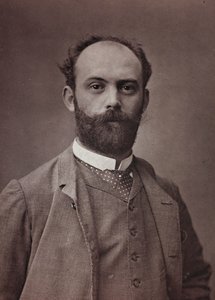 Kunstnerisk og biografisk Album, 6. Aar, Salon 1885; portræt af den franske maler Ernest Bordes (1852-1914)