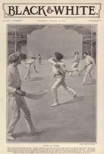 Den baskiske sport pelota bliver spillet i Olympia, London (litho)