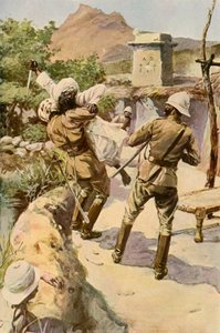 Roberts reddet af en trooper i Bhagwana, 1901. af Charles Mills Sheldon