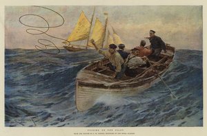 Samler piloten op (chromolitho)