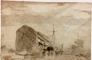 Forsendelse (blæk (sort)) af Charles Napier Hemy