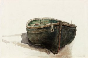 Studie af en jolle (blyant og akvarel på papir) af Charles Napier Hemy