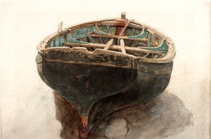 Studie af en jolle (blyant og akvarel på papir) af Charles Napier Hemy