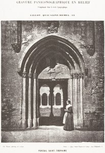 Saint-Trophime-porten; Indgangen til klostergården, Arles, Saint-Trophime-metropolitankirken af Charles Nègre