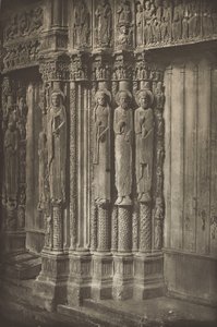 Chartres-katedralen. Højre dør i den kongelige portal, vestsiden, XII århundrede, før juli 1857 (foto) af Charles Nègre