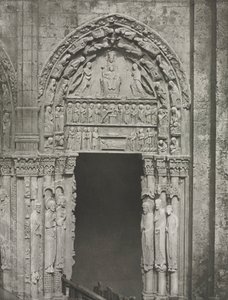 Chartres-katedralen: Højre dør i den kongelige portal med Vor Frue af Chartres af Charles Nègre