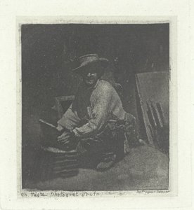 Kneeling Mason, februar-marts 1854, trykt 1982. af Charles Nègre