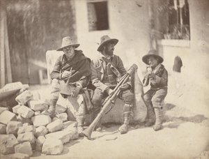 Pifférari Assis, italienske gademusikanter (i gården, 21 Quai de Bourbon) af Charles Nègre