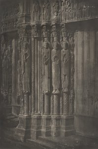 Tavle XIII Chartres-katedralen, statuersøjler af den centrale dør til portalen..., 1855.