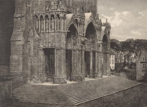 Plate XII Chartres Cathedral, Portico du Midi Plate XII Chartres Cathedral..., 1855. af Charles Nègre