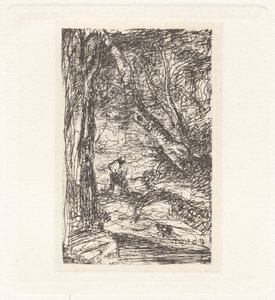Plade XI – Træskæreren (Plade XI – Træskæreren) af Charles Nègre, Jean Baptiste Camille Corot, André Jammes