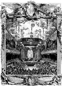 Udsmykning af en hal i Versailles, Frankrig, 1745.