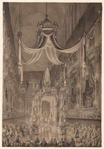 Begravelse for Marie-Thérèse af Spanien, Dauphine af Frankrig, i kirken Nôtre Dame...1746, ca. 1746.