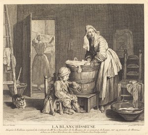 Vaskeren af Charles Nicolas Cochin I after Jean Siméon Chardin