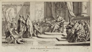 Diæt af Aquitaine afholdt i Toulouse, 790 (gravering) af Charles Nicolas II Cochin